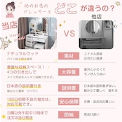 Tiktop 【1000円クーポン付き】 ドレッサー コンパクト おしゃれ テーブル 3色LED ミラー たっぷり収納 化粧台 デスク 【d002】