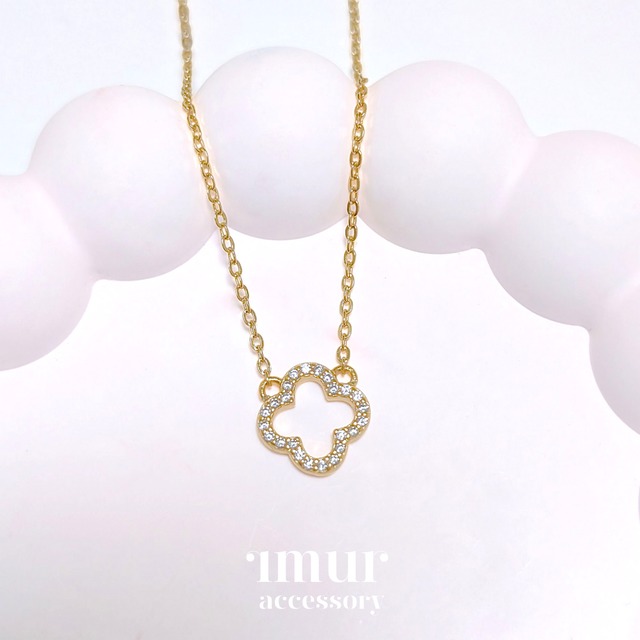 クローバーフレーム ネックレス ゴールド〈 N-351 〉