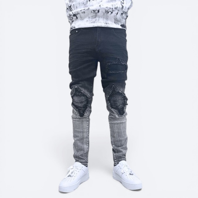 high street fade biker  denim【ES009】