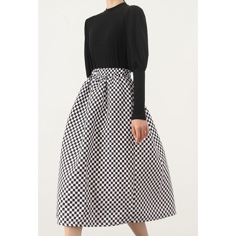 ブロックチェックAラインスカート SU746