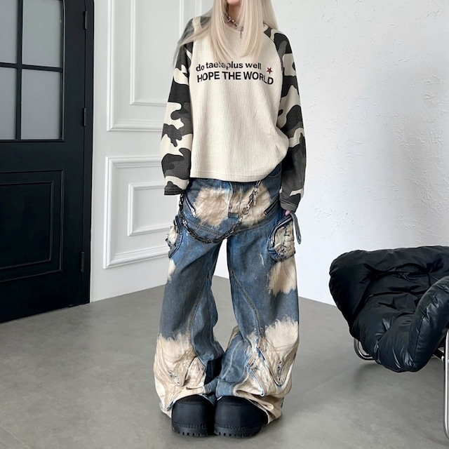 カモフララグランサーマルロングスリーブTシャツ 1col R02542