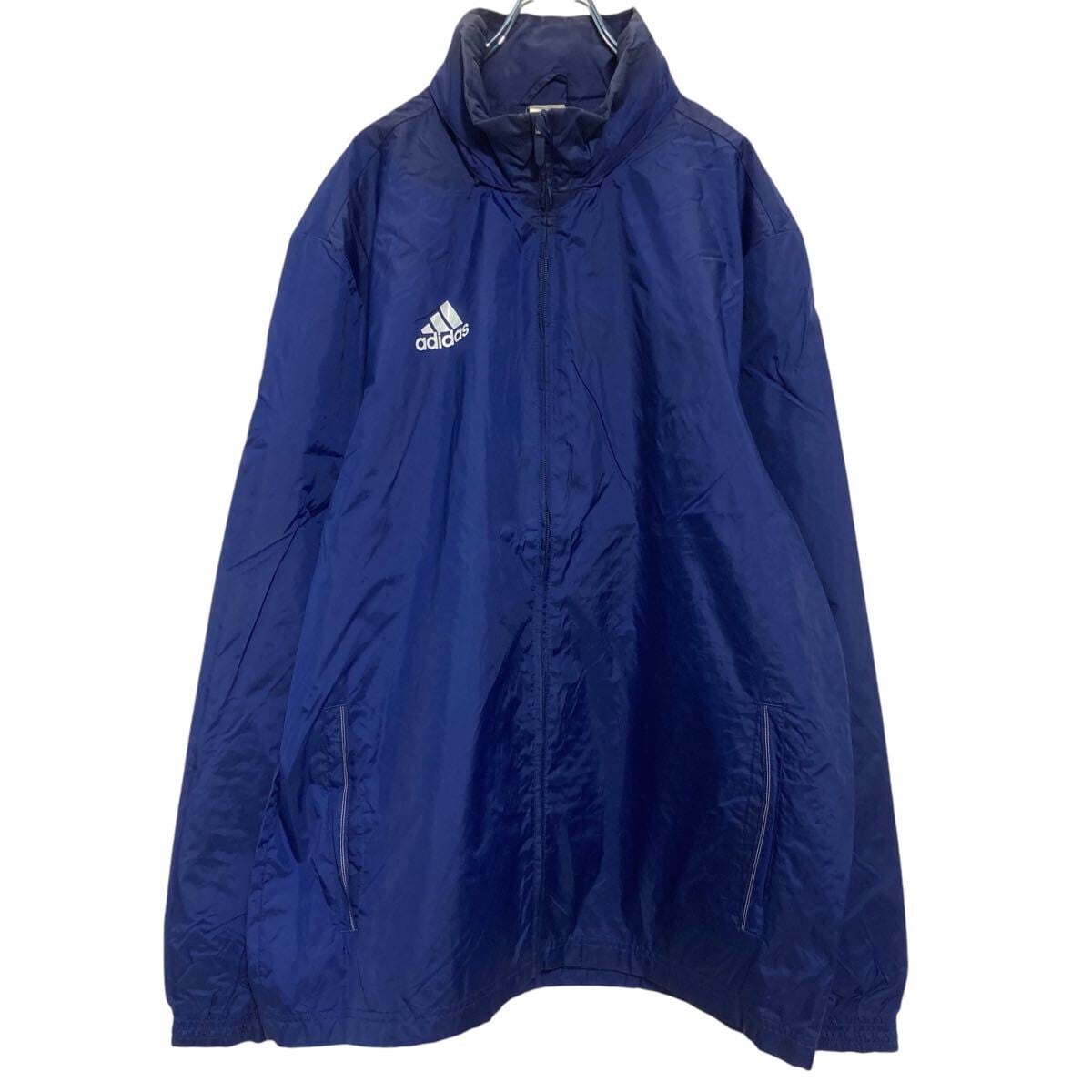 adidas ジップアップ ナイロンジャケット XL ネイビー アディダス 
