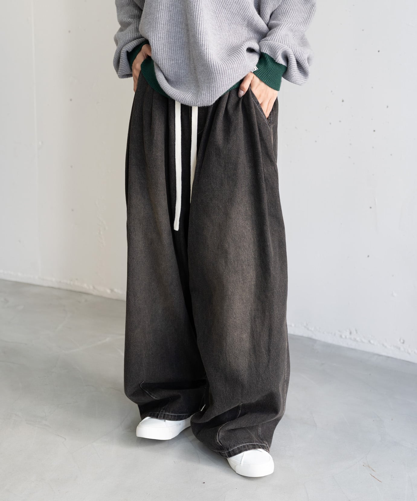 bbO】イージーコクーンワイドデニムパンツ | bashful base Oriental