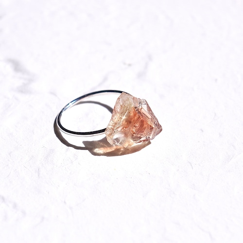 オレゴンサンストーン鉱物原石 SV925 リング(指輪)【一点もの】ハンドメイド天然石アクセサリー