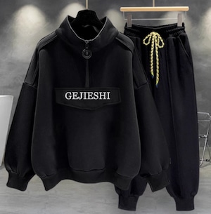 Half turtleneck zipper sweater setup(MT1059)