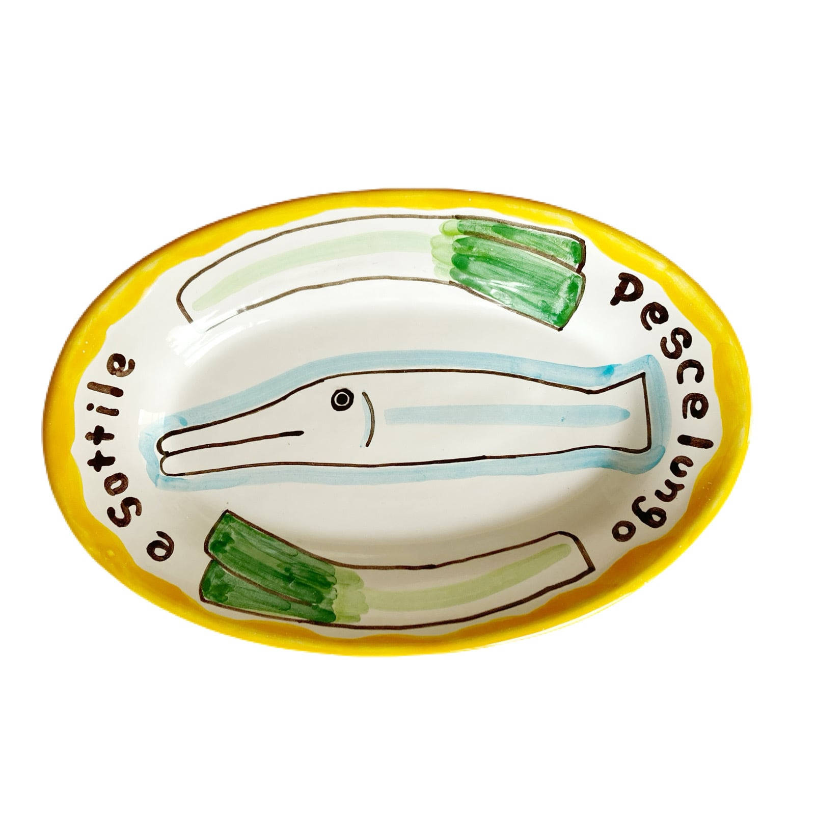 オーバルプレート 26cm 長い魚 OVL077 | CERAMICHE SEPPIA325