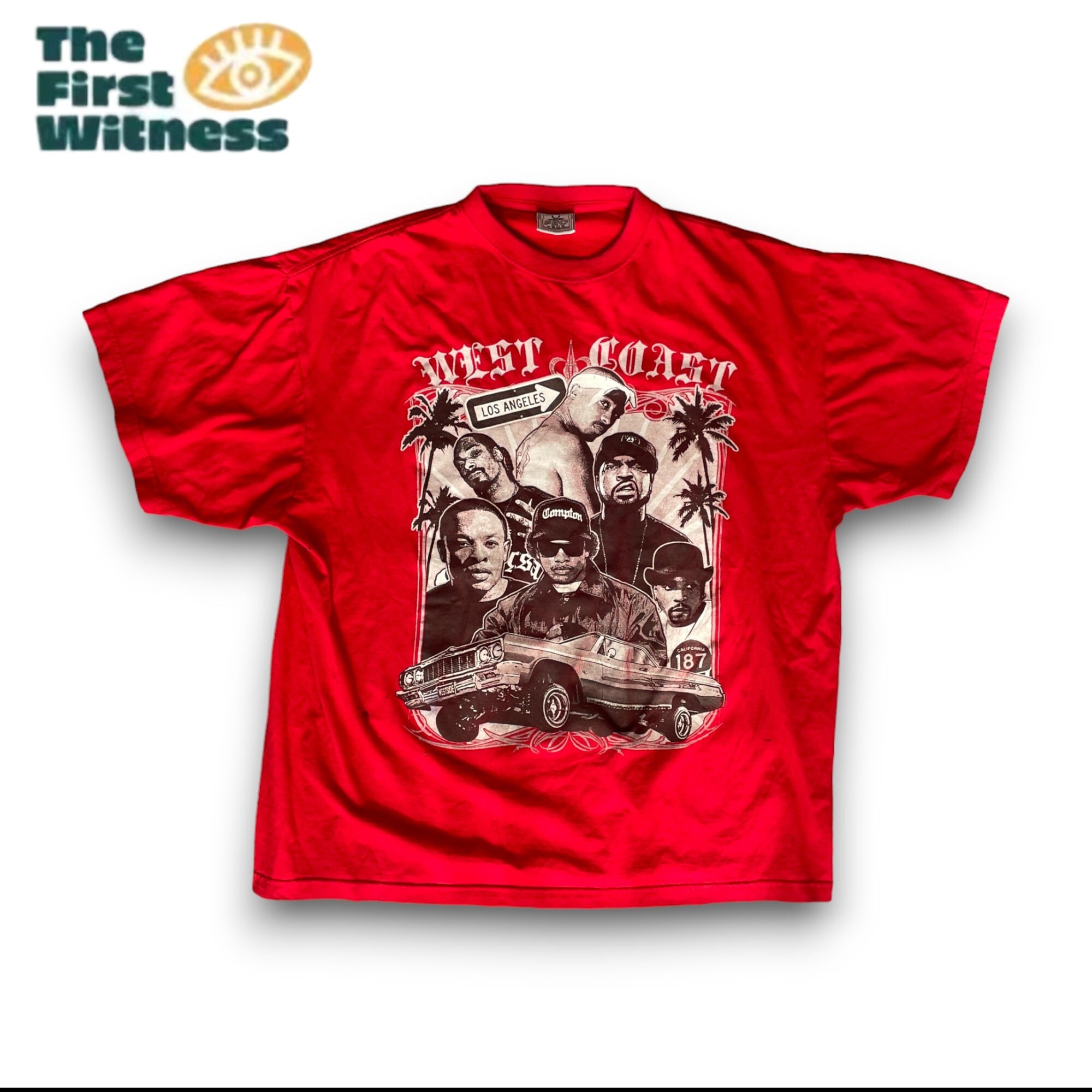 WEST SIDE 2PAC スヌープドッグ Dr. DRE Tシャツ 赤 2XLサイズ | The 