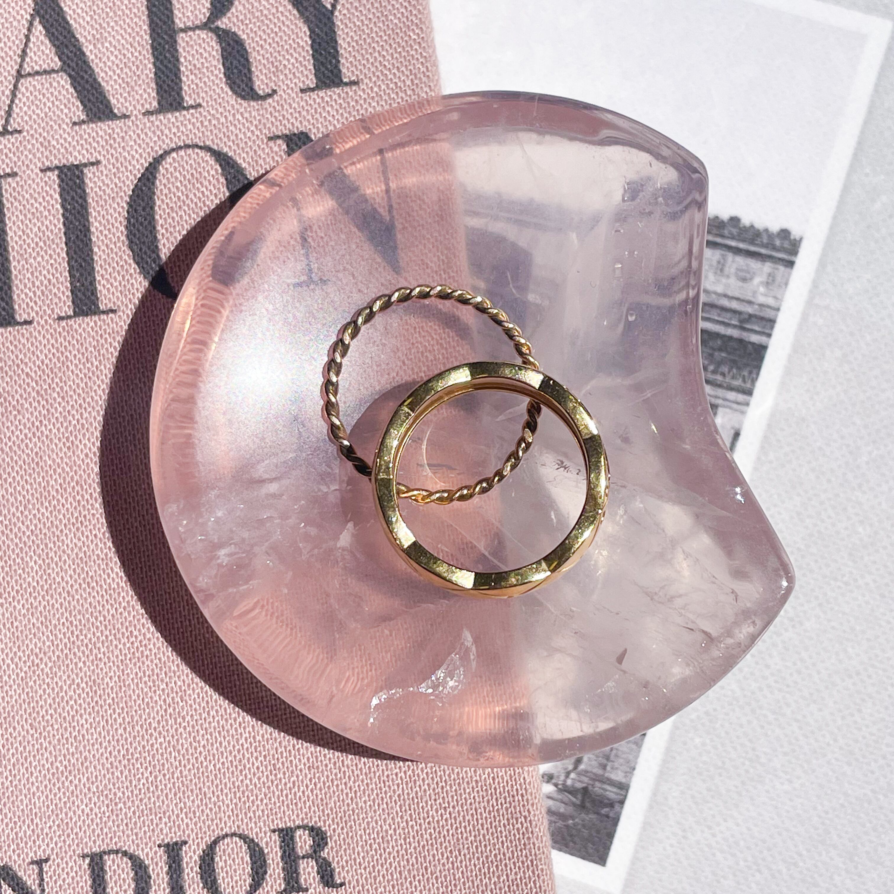 Rose Quartz Bowl Moon 6 ✧ ローズクオーツ