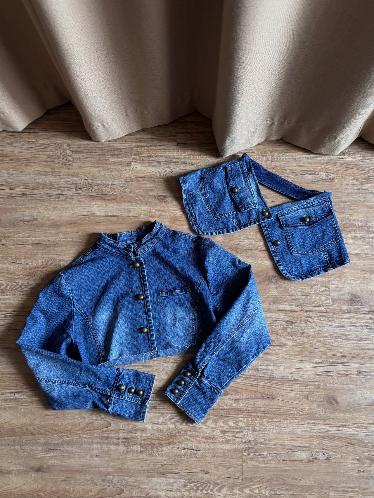 big collar remake denim jacket-5199-3