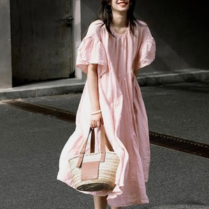 ギャザー切替ワンピース　A1896