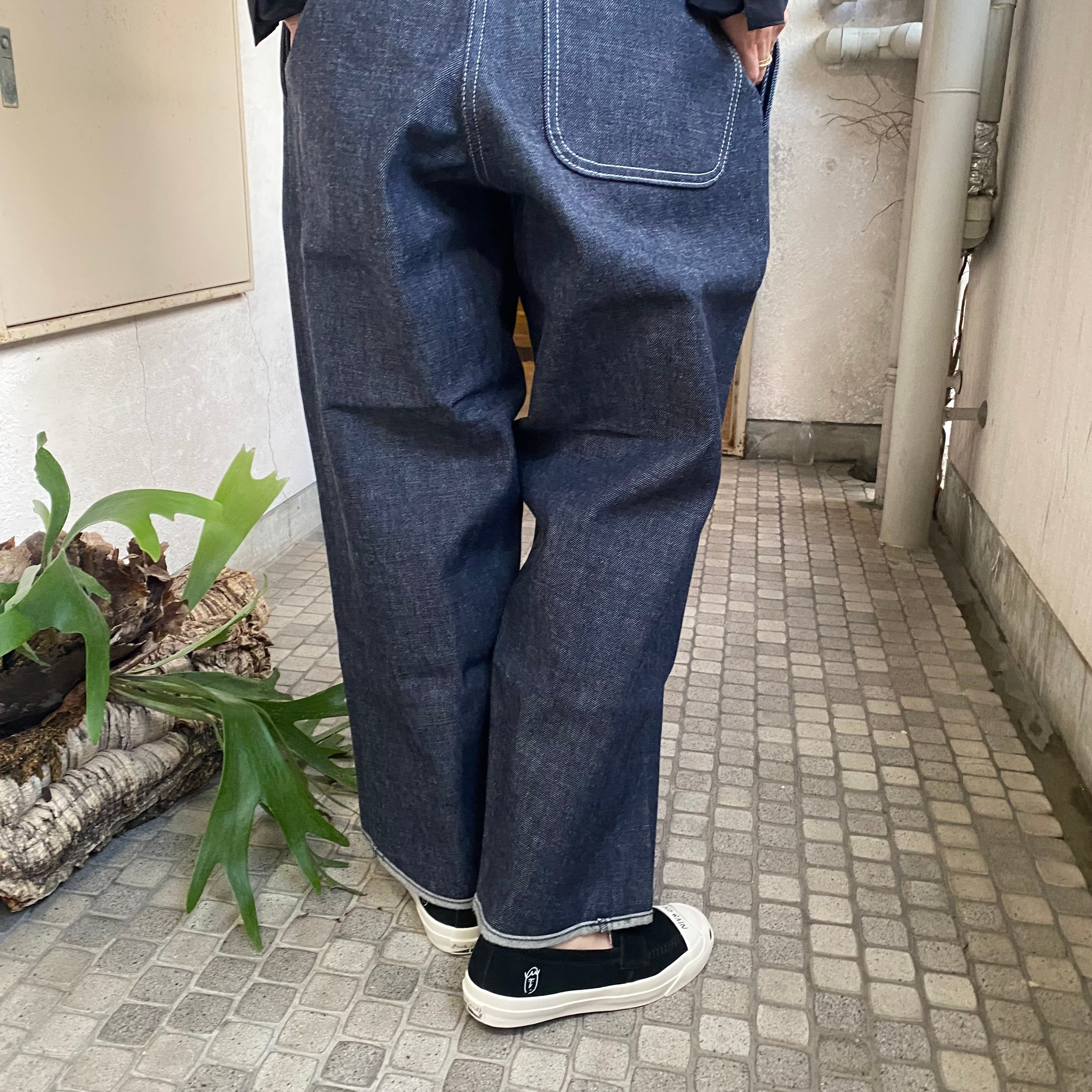 TUKI ツキ ワイドデニム インディゴ ブルー TYPE3 0032 ボタン TUKI ツキ ワイドデニム インディゴ ブルー TYPE3 0032 ボタン TUKI