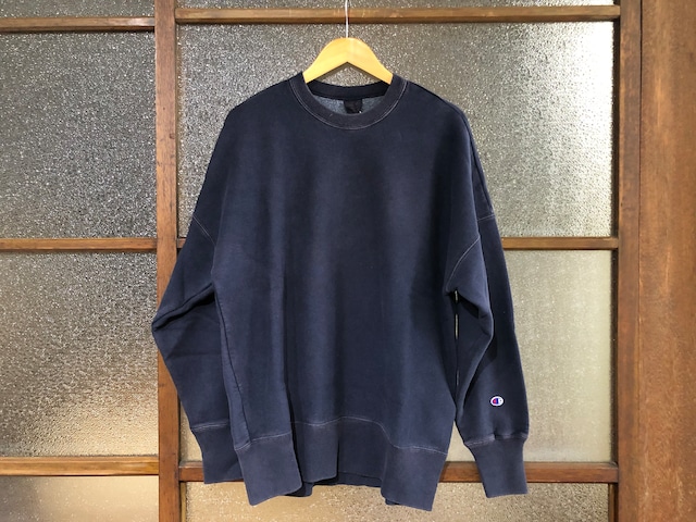 CHAMPION REVERSE WEAVE GARMENT DYED CREW SWEAT (DARK NAVY)