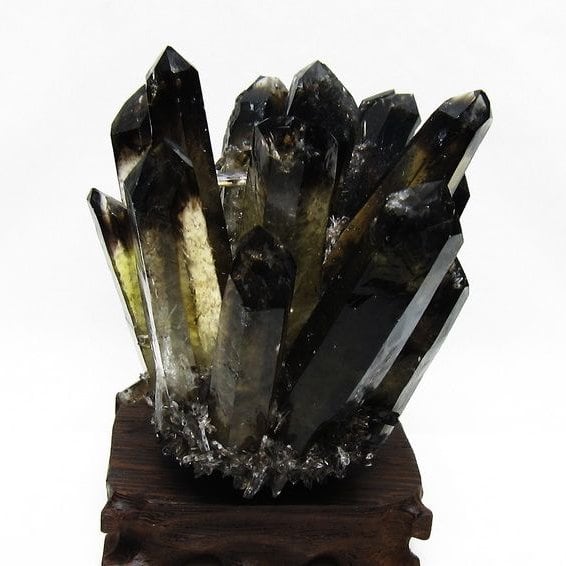 モリオン クラスター 黒水晶 原石 台座付属 一点物 182-8432