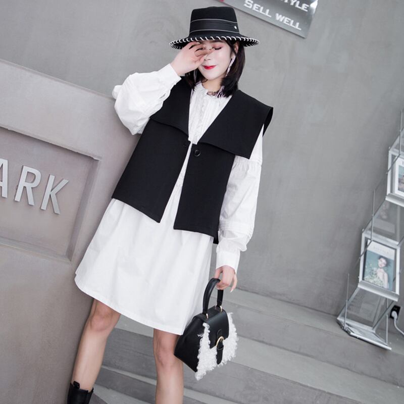 スプリングルーズドレス 薄手 大きめサイズ 春物 ミックスインファッション42560404584