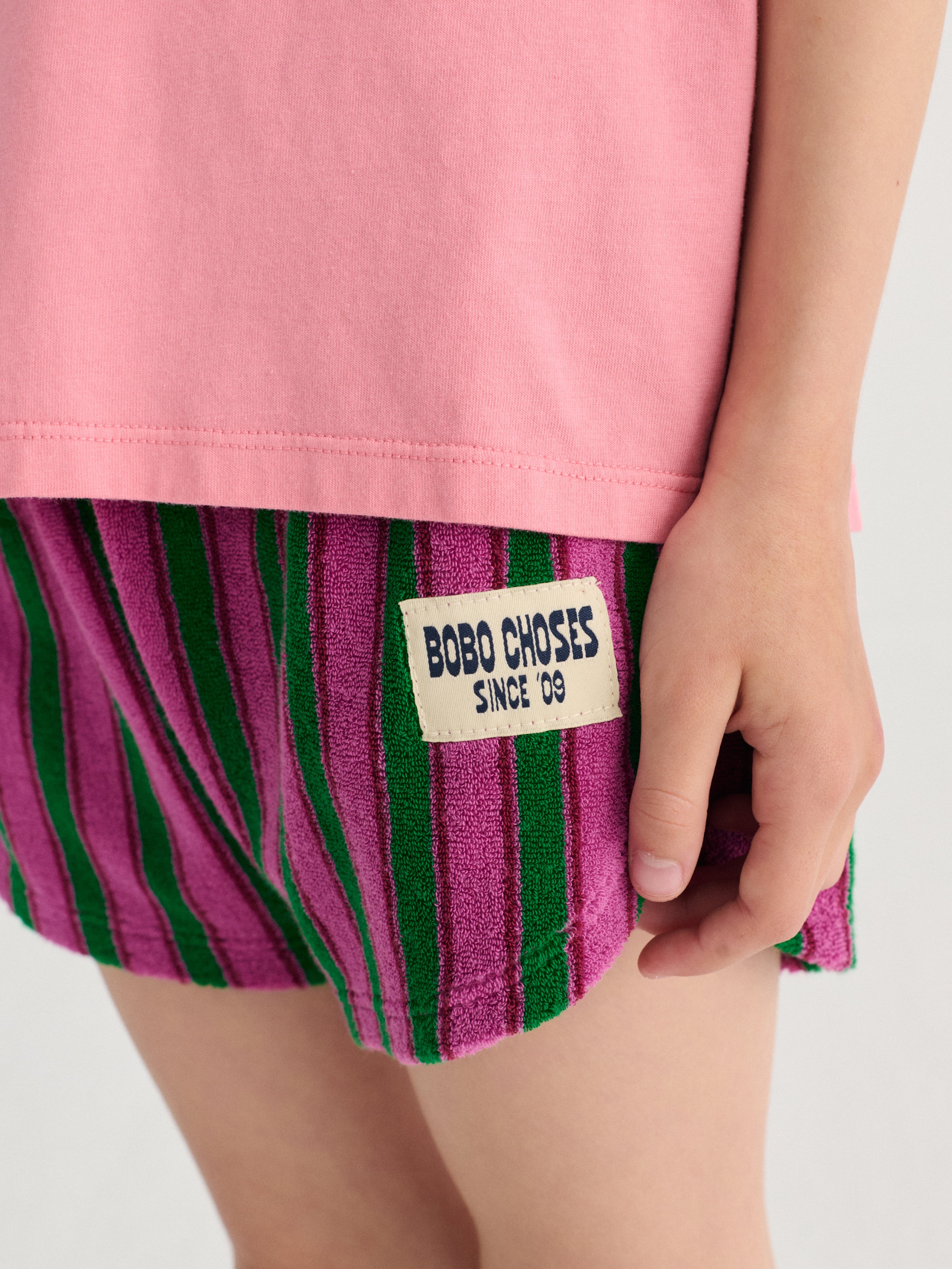 26SS】bobochoses(ボボショセス)Striped terry cloth shorts(2-3y/4-5y