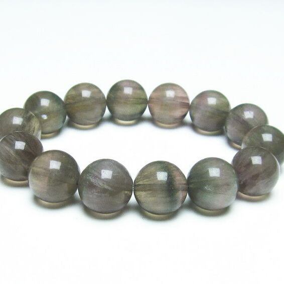 ラビットヘアー フローライト ブレスレット 15mm  おまかせ便 111-25051