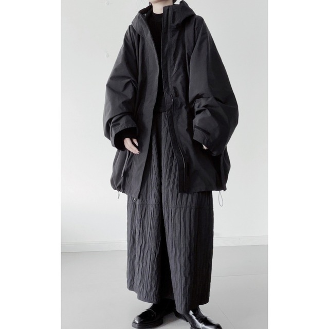 Oversized hooded drawstring jacket C1502
