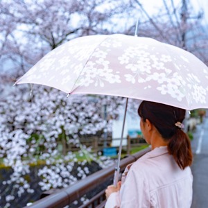 絵おり 桜（さくら）（長傘）（晴雨兼用傘）槙田商店・甲州織傘　顔色を美しくする er-sk01-l