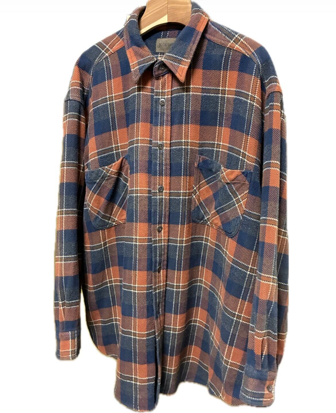 50s 60s /vintage/ビンテージ/national/wool/チェック.シャツ/開襟