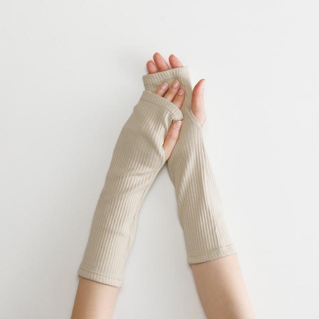 【WOMEN】organic cotton rib arm cover