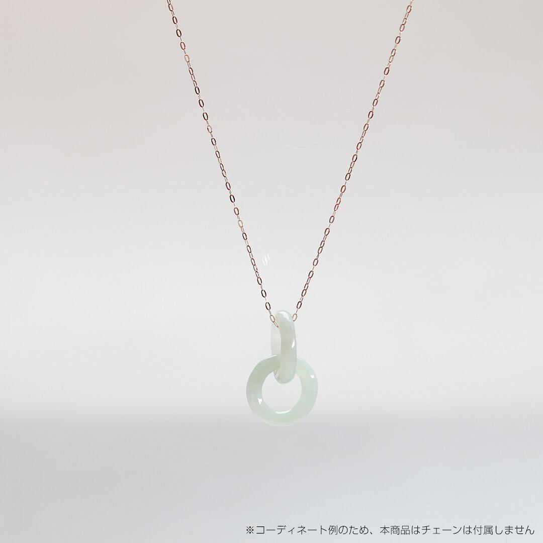 翡翠ダブルフープペンダントトップ double hoop A貨翡翠 jd_pt1265