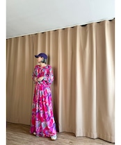 artistic flower import maxi dress-4196-6