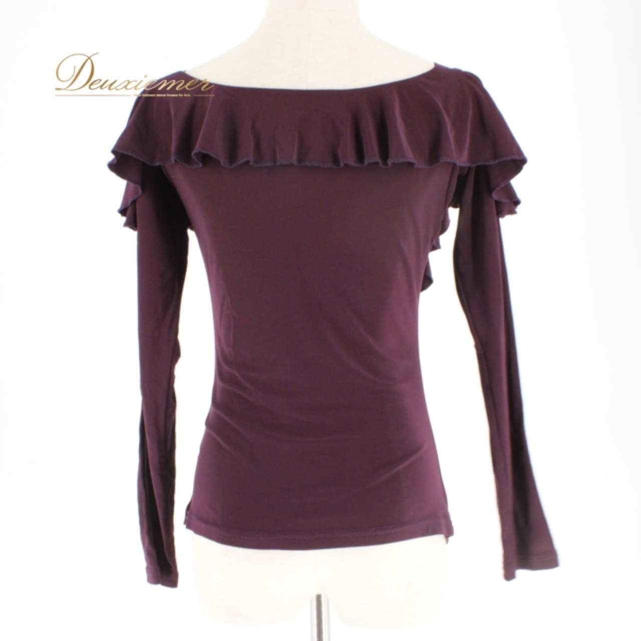 社交ダンス 衣装 スタンダード トップス レッスンウェア Create-Sun クリエイトサン 紫 花柄 レース パープル系 長袖 上品 練習着 ディープパープル 魅力的 繊細 エレガント カジュアル フェミニン 着やすい スタイリッシュ ストレッチ 練習用 ダンスウェア シック レディース トップス おしゃれ