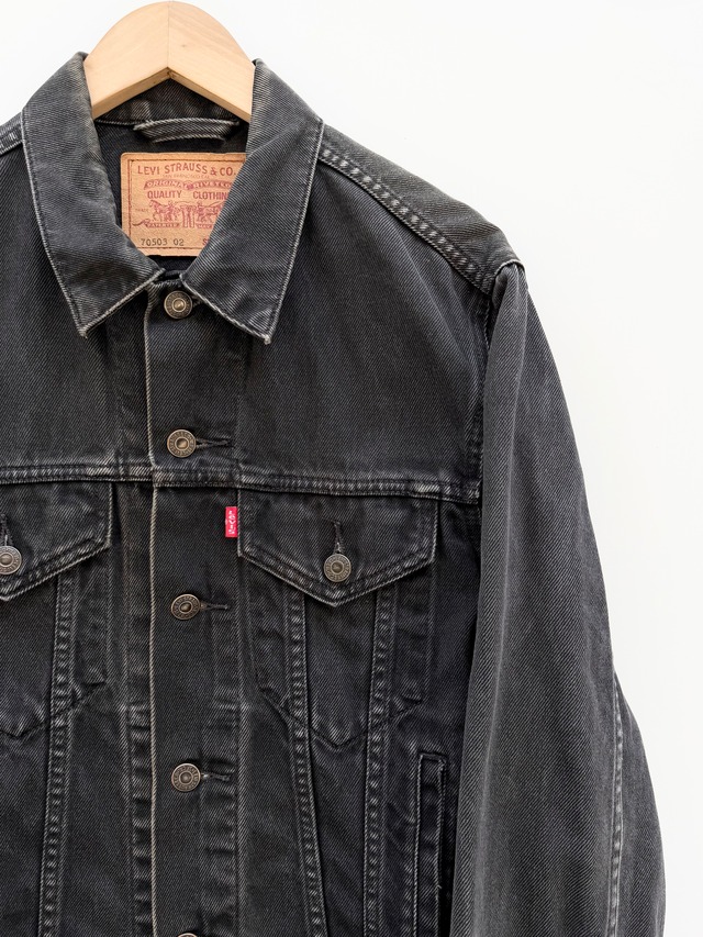 90s Levi's 70503-0285 BLACK DENIM JACKET Size S
