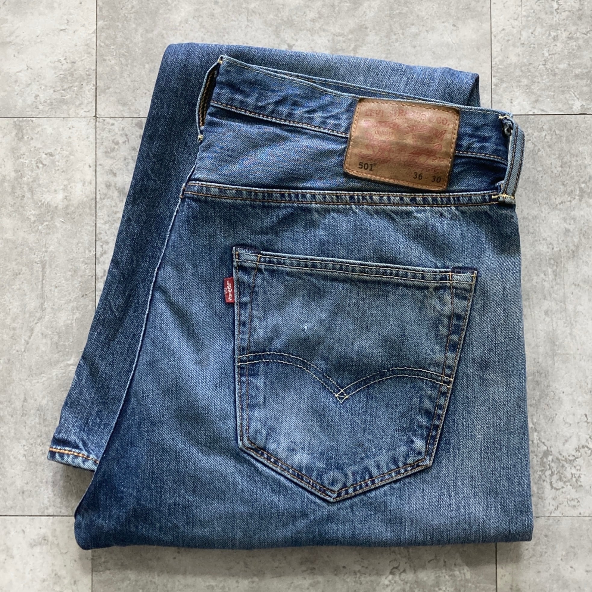 W36 L30】Euro Levis 501 ユーロリーバイス レザーパッチ ポーランド製
