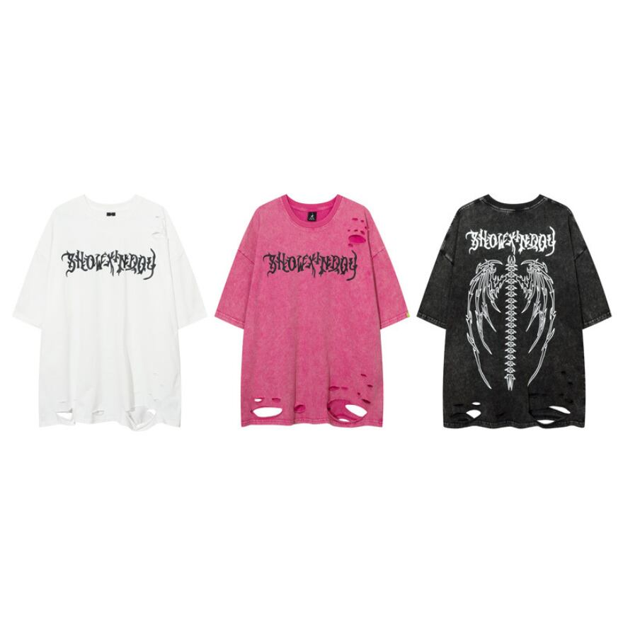 サブカル系 地雷Tシャツ ユニセックス クラッシュダメージ