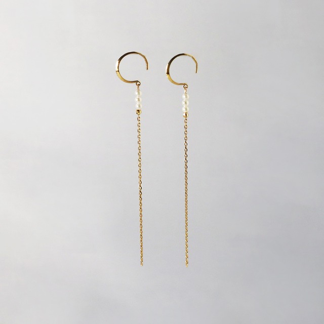 SUZURAN / Baby Pearl Hook Earrings (Long)