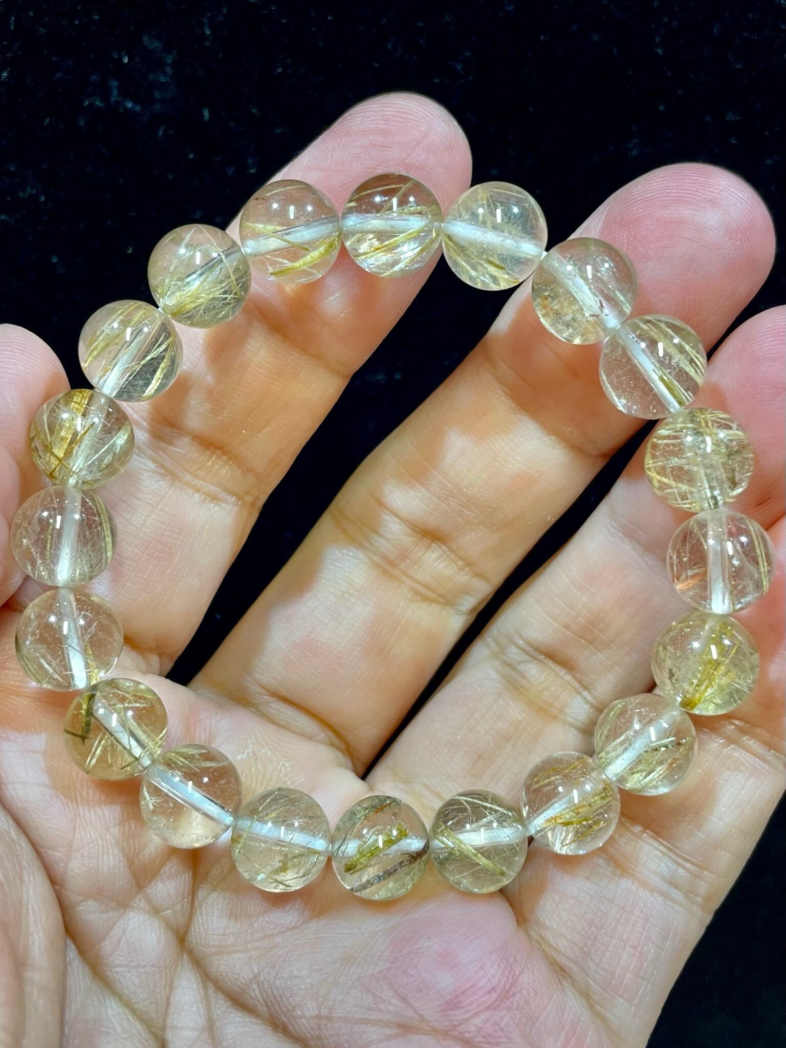 6) 超レア!「スタラクティティック・マイカinクオーツ」ブレスレットM