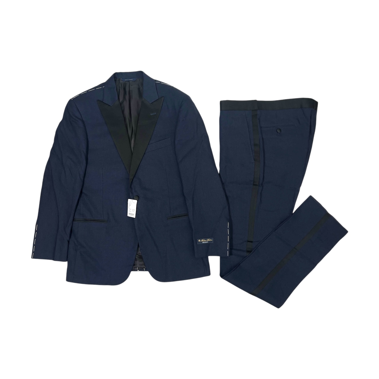 BROOKS BROTHERS REGENT タグ付き リネン100% タキシードスーツ 40SHT/W34/ネイビー/larusmiani生地