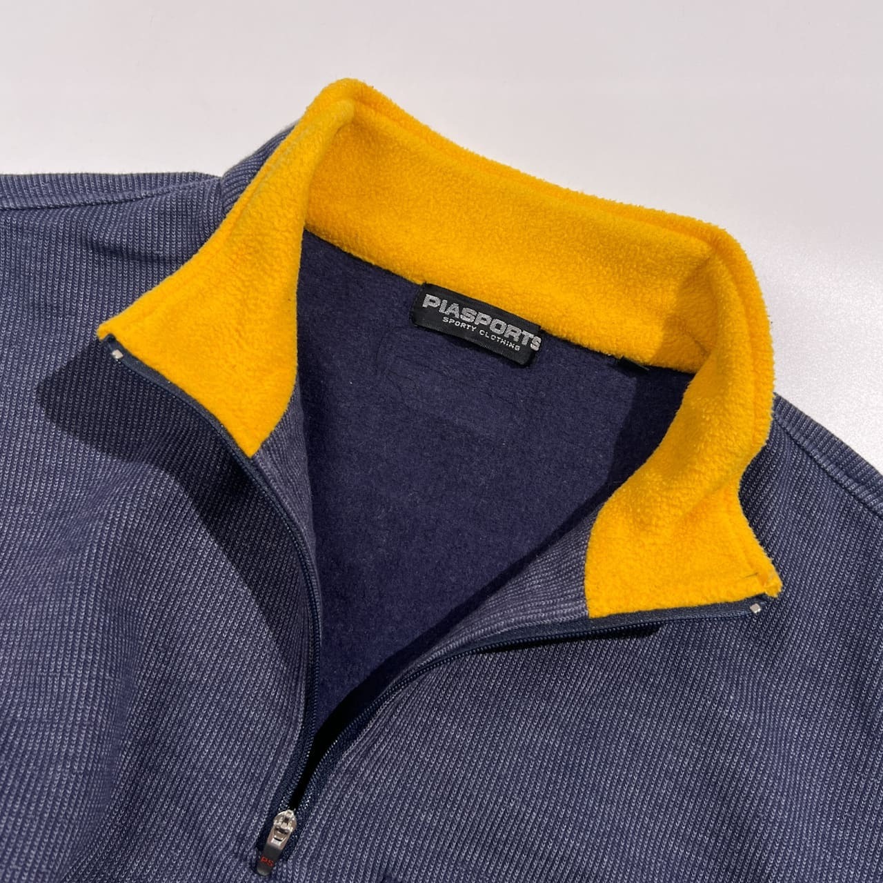 90s PIA SPORTS ピアスポーツ ワーナー コラボ シルベスター ハーフジップ プルオーバー セーター 4/ネイビー系 メンズ ビンテージ ライカ