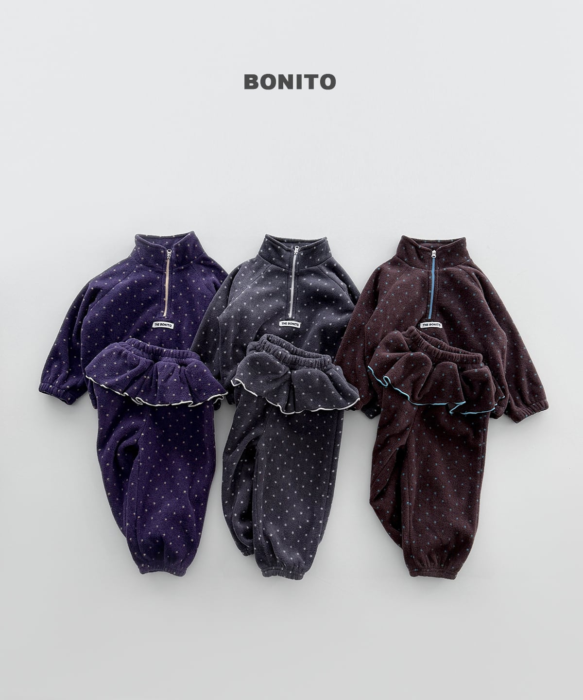 frill half-zip set【BONITO】※12月中旬発送予定