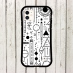 受注生産 iPhoneケース 細密線のモノトーン護符柄｜幾何学シンボル TALM016C