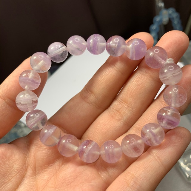 f12 希少カラー✩ライトピンクパープルフローライトブレスレット
