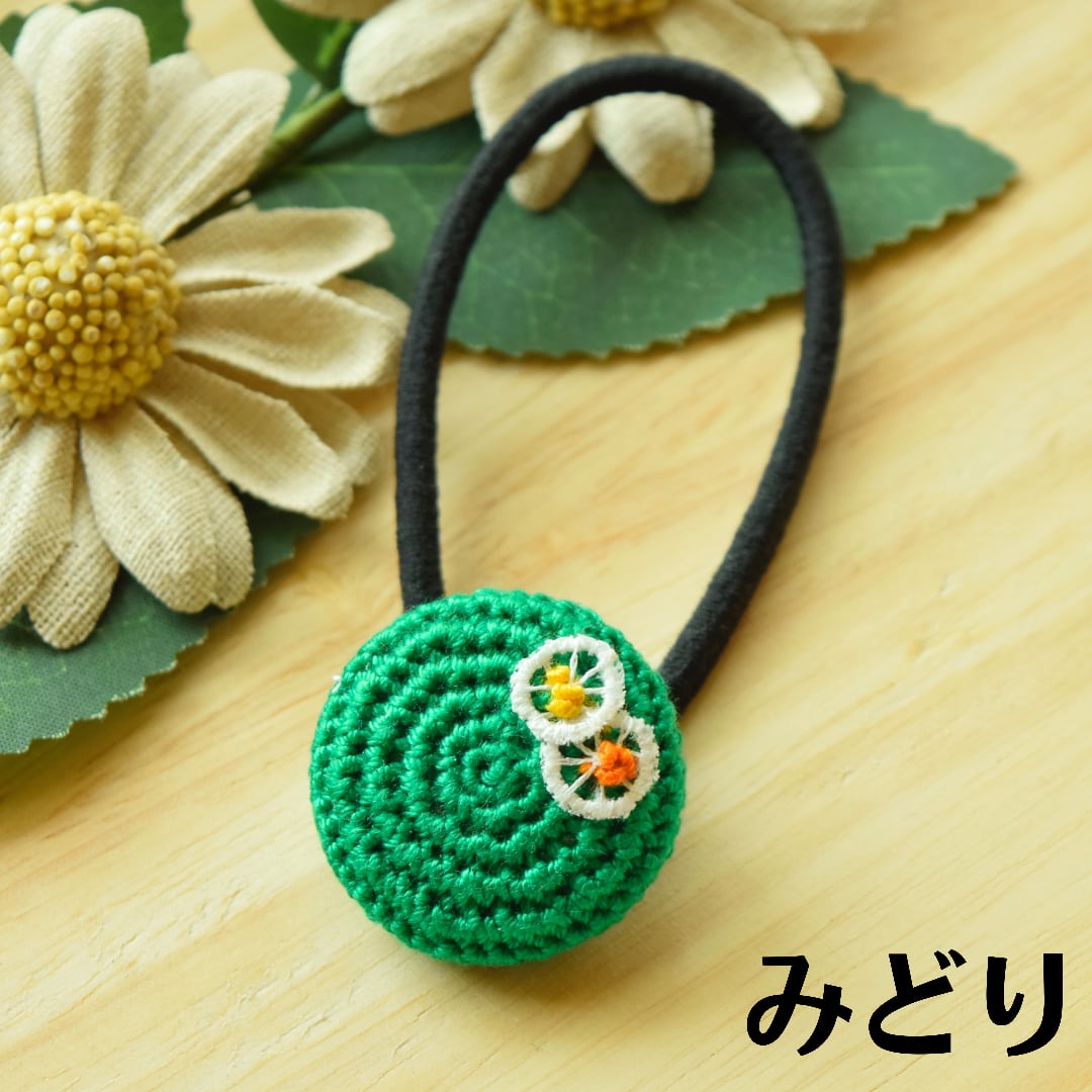 紅型ヘアゴム ミンサー柄ヘアゴム ティッシュカバー くるみボタン