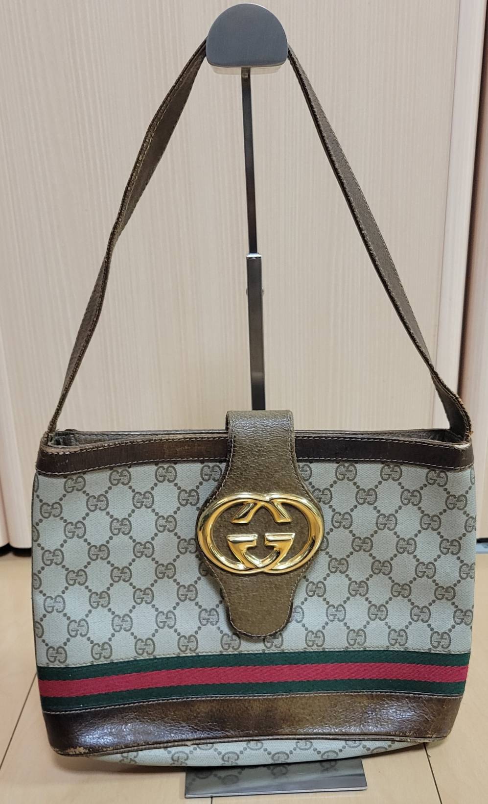 GUCCIショルダーバッグ/インターロッキングG/オールドグッチ/シェリー