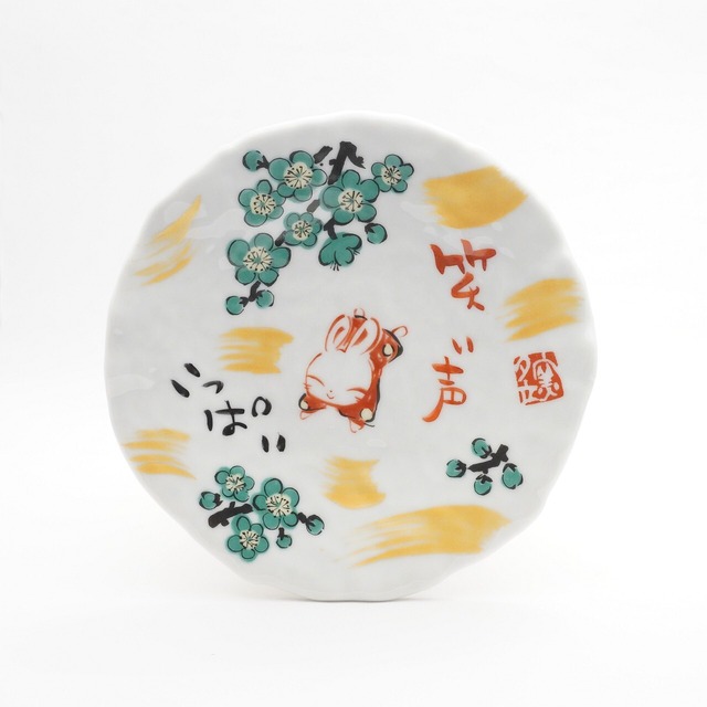 【夕立窯】うさぎ皿　28-E