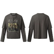 VINTAGE ストリート ヘンリーネック ロングTシャツ T2018