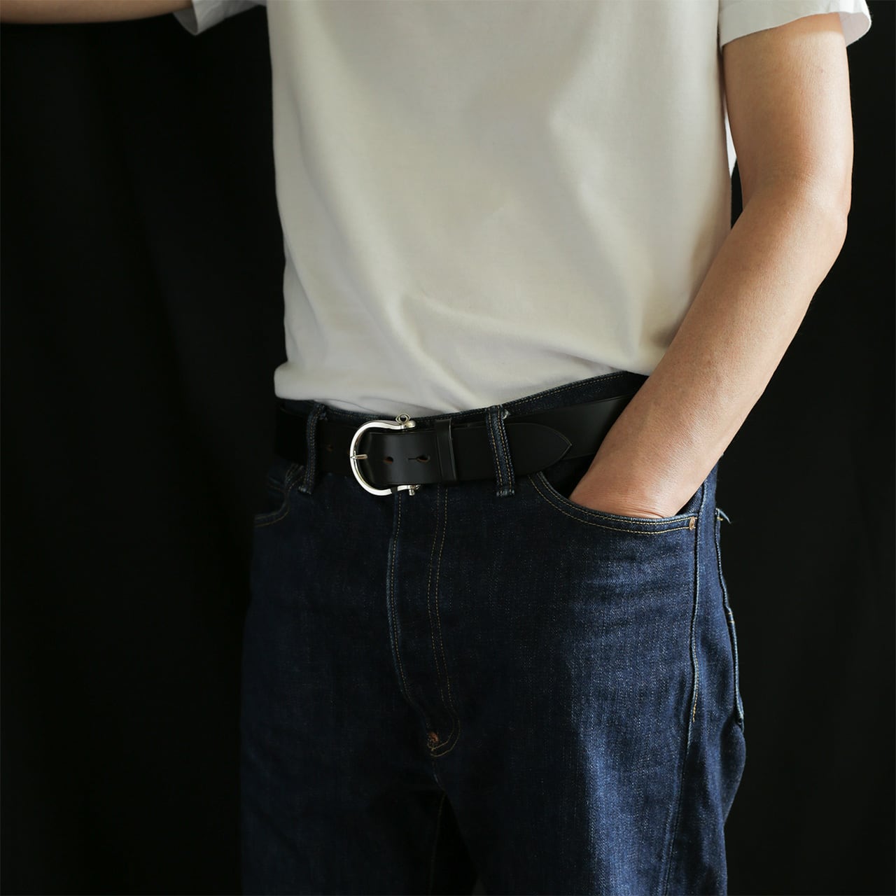 STERLING SILVER】 SHACKLE BUCKLE 35 BELT | LONESOME．