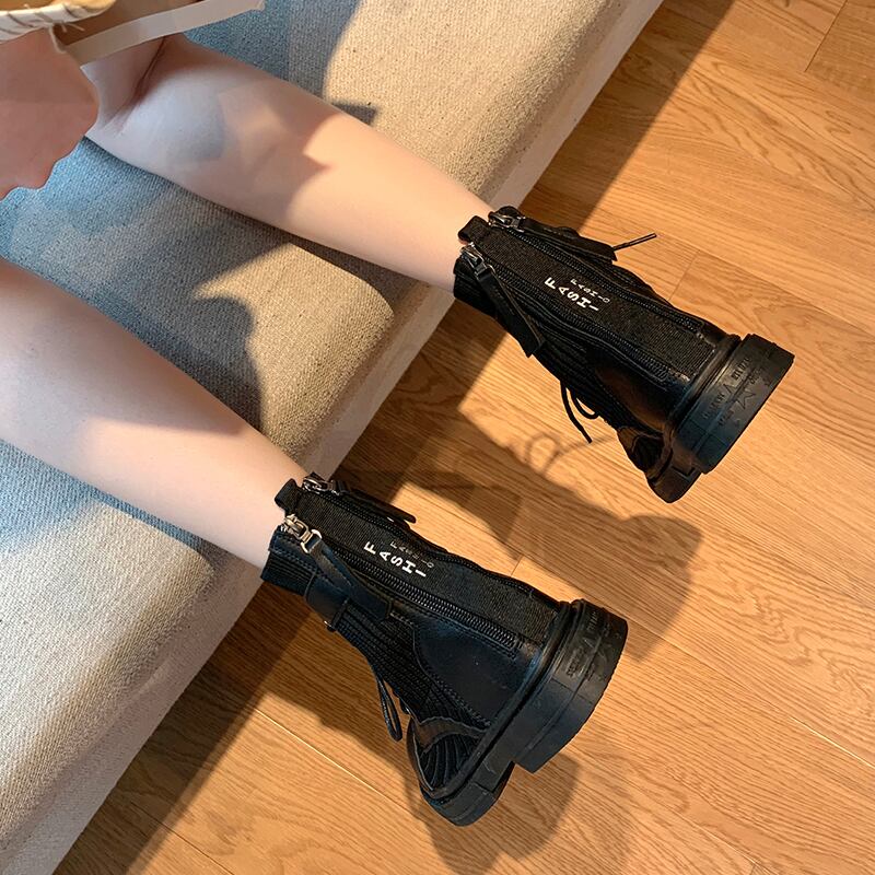 ブーツスプリングオータム薄手ショートシングルレーススタンダード レトロ 靴 シューズ 春物 秋物 レースアップ 部族の婦人靴11924086827