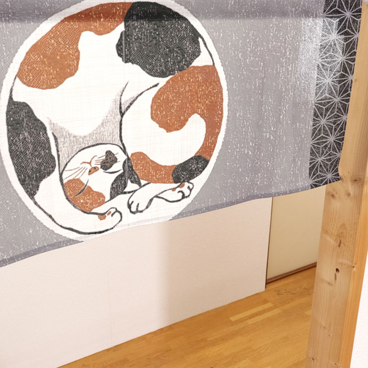 【受注生産】のれん まるねこ 85×30cm 27574