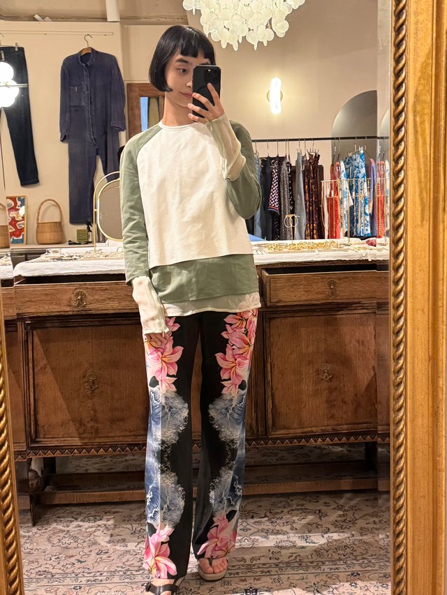 STELLA McCARTNEY フラワープリントシルクパンツ