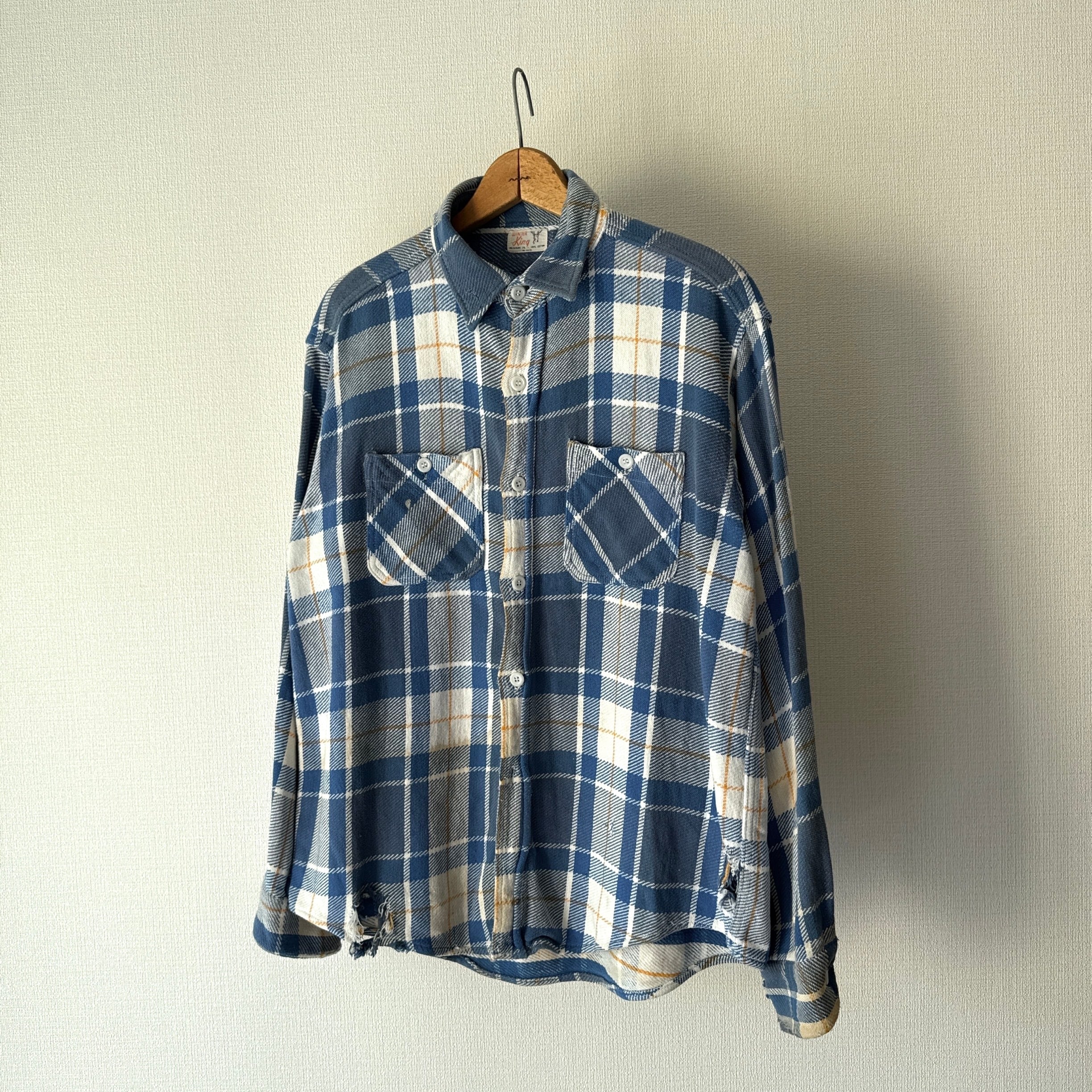 50's~60's Winter King Cotton Flannel Shirt ヘヴィネル ネルシャツ