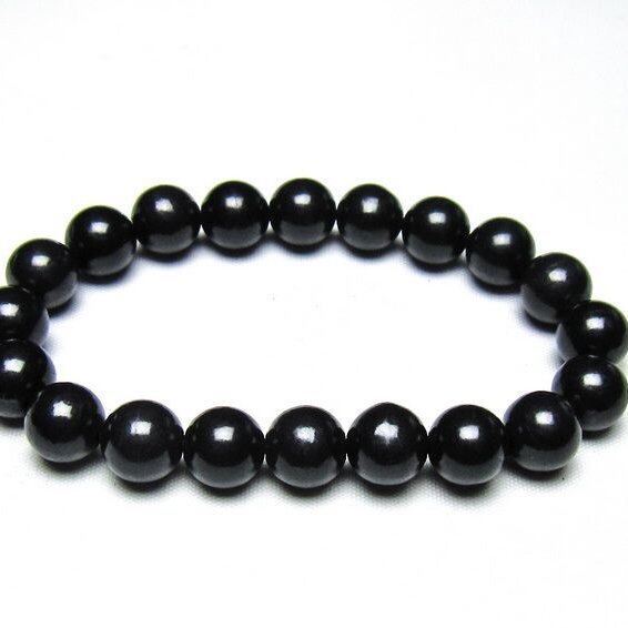 シュンガイト ブレスレット 10mm 一点物 メール便可 111-49714