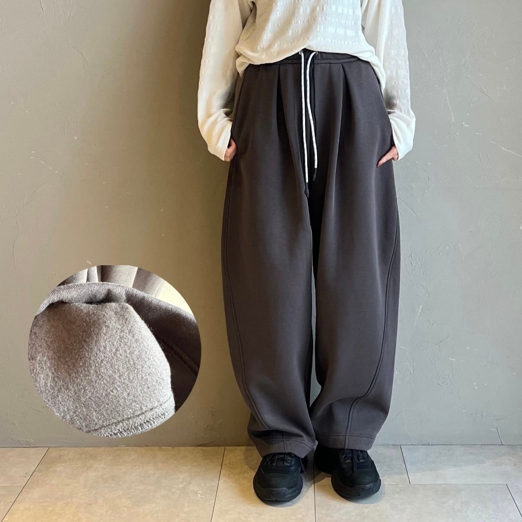(店頭受取)すみ様専用:《 11/下旬~入荷 》【 MIDVEIN 】カーブ裏起毛スウェットパンチャコール