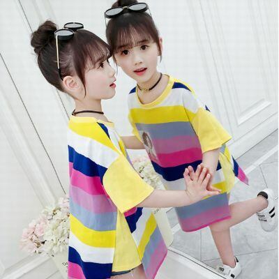 110 160cm 2カラー Tシャツ ワンピース カラフル ボーダー 柄 ラフ 楽ちん カジュアル トップス チュニック 韓国 子供服 女の子 ガールズ キッズ 親子 おそろい P185 A Dear Child 110 160cm 2カラー Tシャツ ワンピース カラフル ボーダー 柄 ラフ 楽ちん カジュアル トップス チュニック 韓国 子供服 女の子 ガールズ キッズ 親子 おそろい P185 A Dear Child
