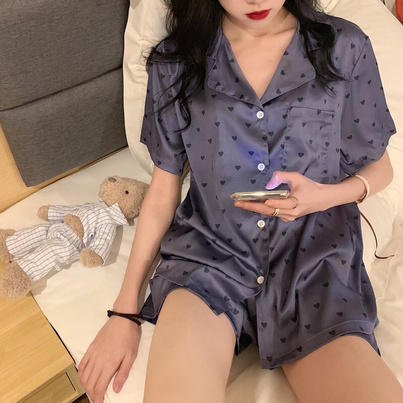 サマー薄手ルーズカジュアル 夏物 パープル 試着室73258028732